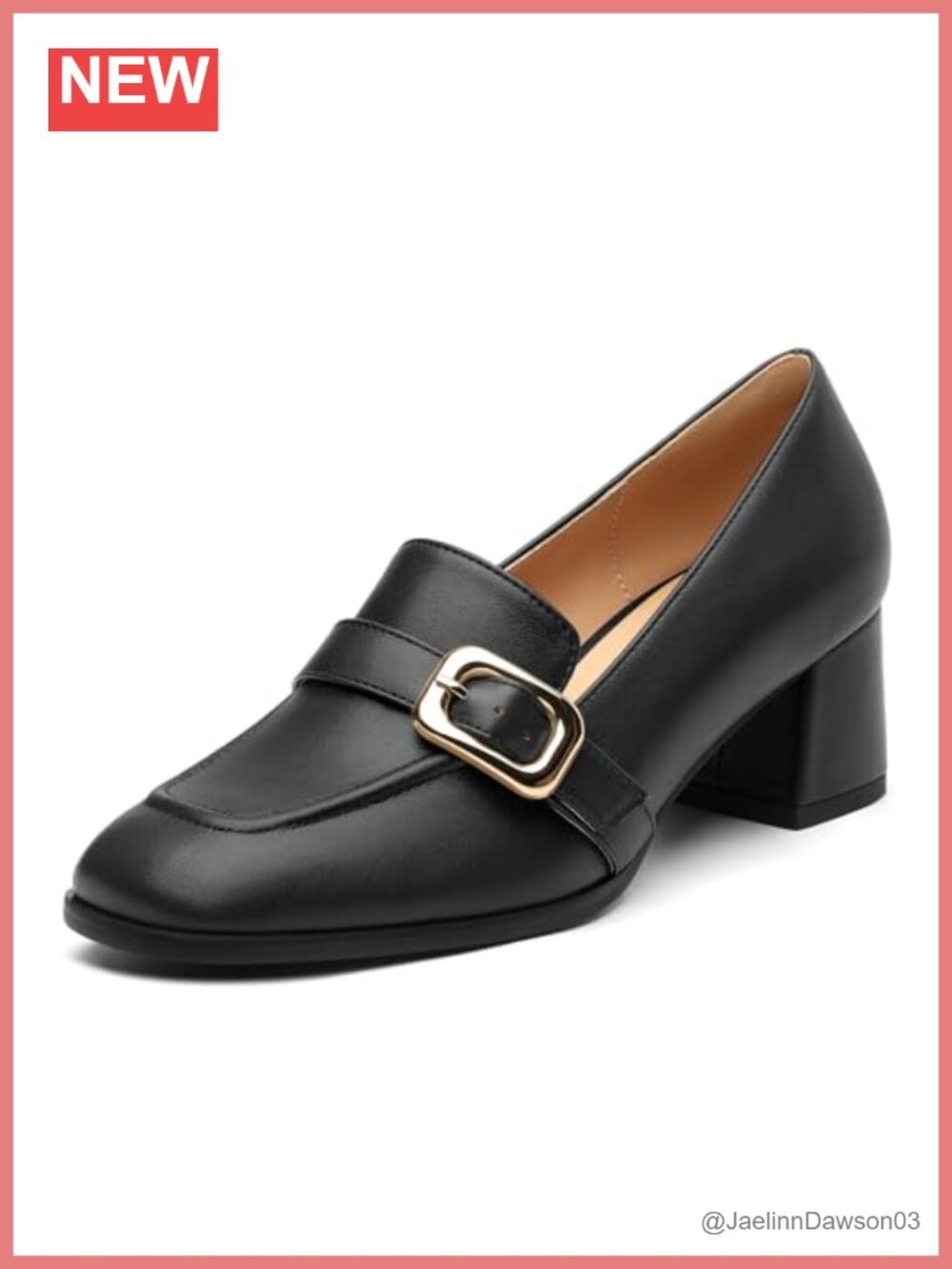 Chunky Heel Loafers for Women - Square Toe Dress Pumps - Work & Daily Slip-Ons